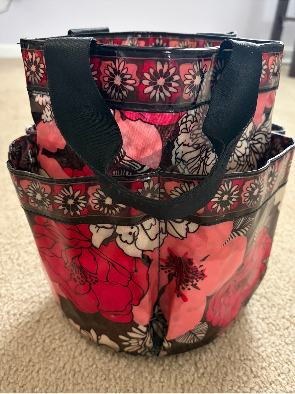 Vera Bradley Mocha Rouge Shower tote